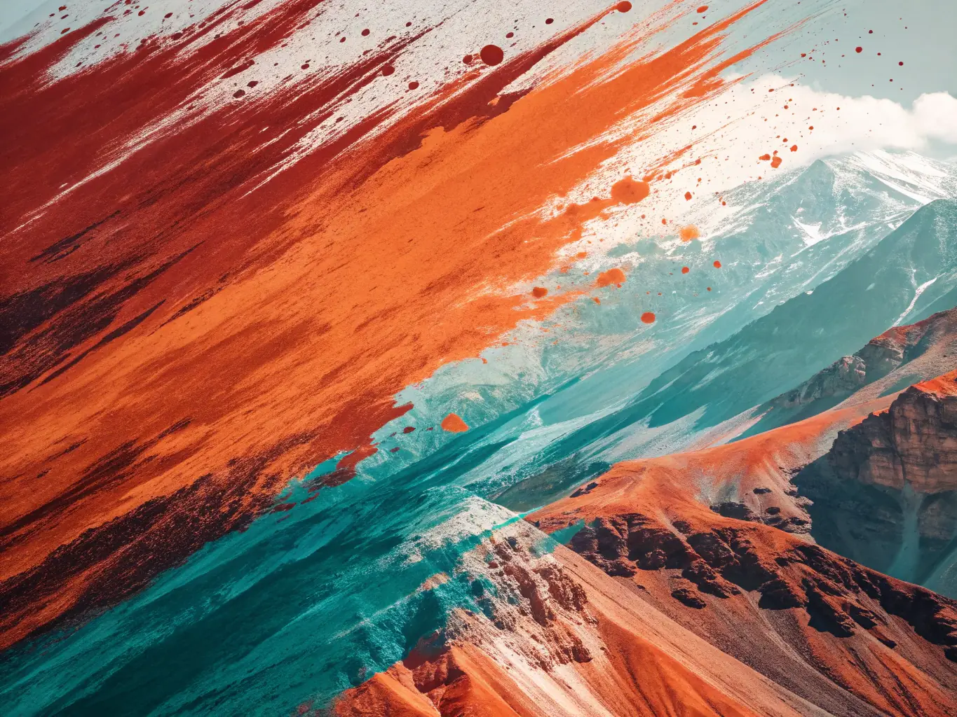 A vibrant abstract painting with bold colors and dynamic shapes, creating a sense of energy and movement. The artwork is modern and eye-catching, perfect for a contemporary space.